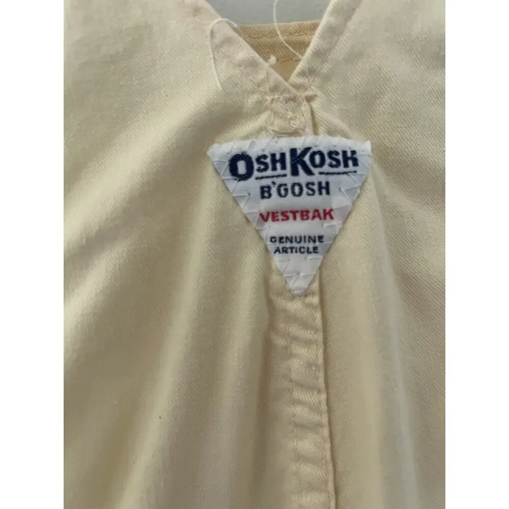 Vintage 80s OshKosh B'Gosh Butter Yellow Overalls Vestbak Jumper Size 18m USA